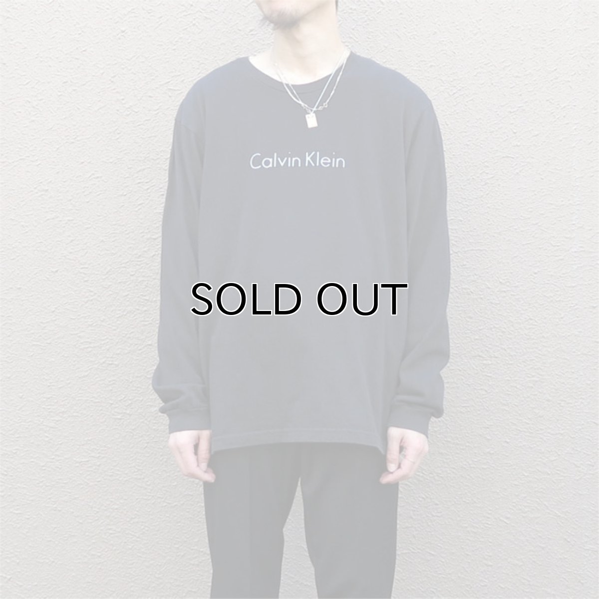 画像5: Calvin Klein Logo Print L/S T-Shirt　color : BLACK　size LARGE (5)