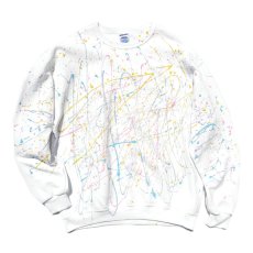 画像2: JERZEES Crew Neck Sweat Shirt -Hand Paint-　color : WHITE　size L (表記L) (2)