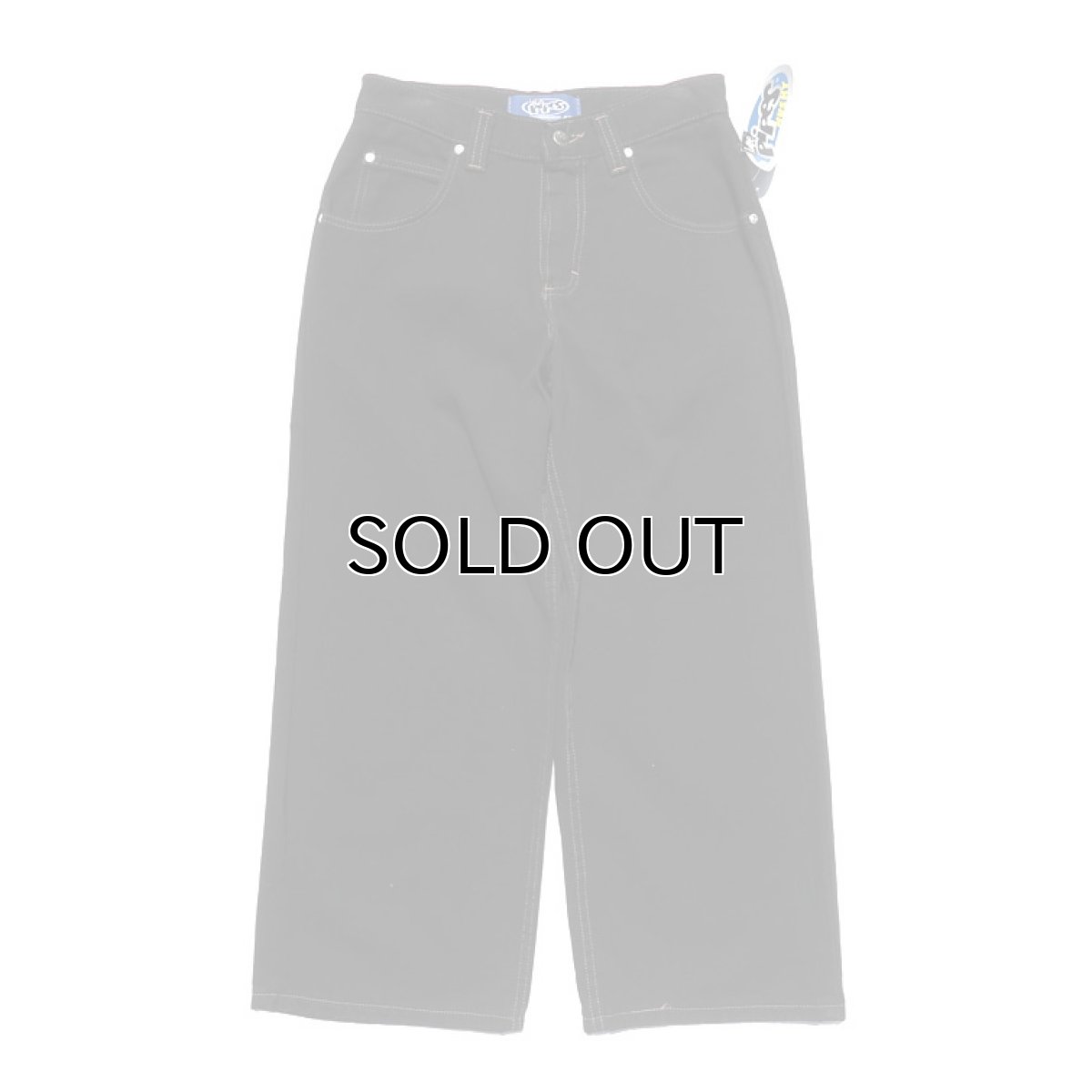 画像2: 1990's Lee Pipes Cotton Twill Baggy Pants  -DEAD STOCK-　BLACK　size W29INCH (表記30) (2)