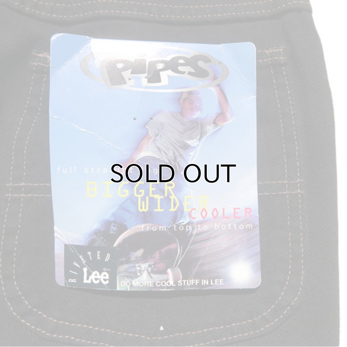 画像8: 1990's Lee Pipes Cotton Twill Baggy Pants  -DEAD STOCK-　BLACK　size W29INCH (表記30) (8)