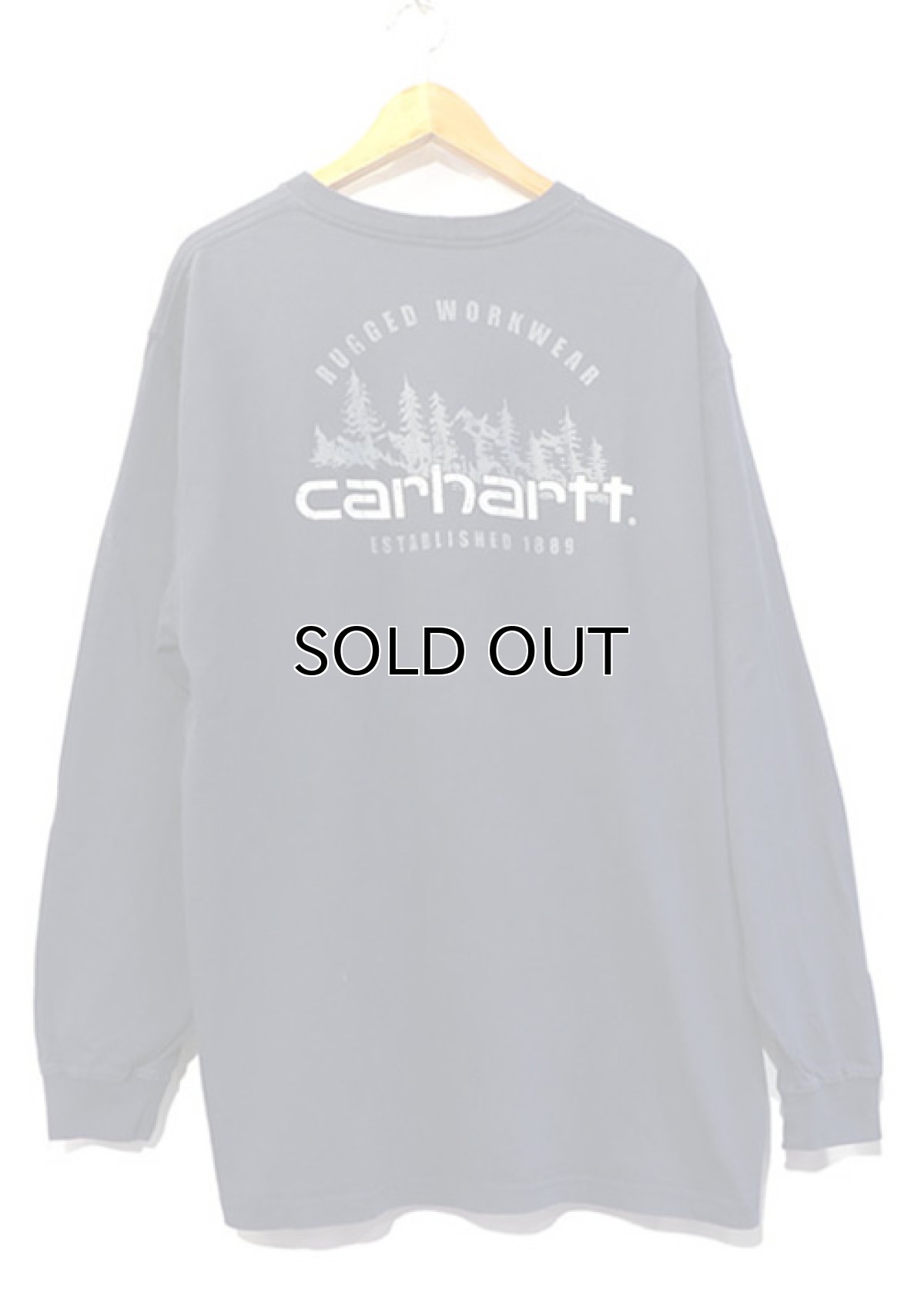 画像1: Carhartt  L/S Pocket T-Shirt with "Back Print"　NAVY　size XL(表記XL) (1)
