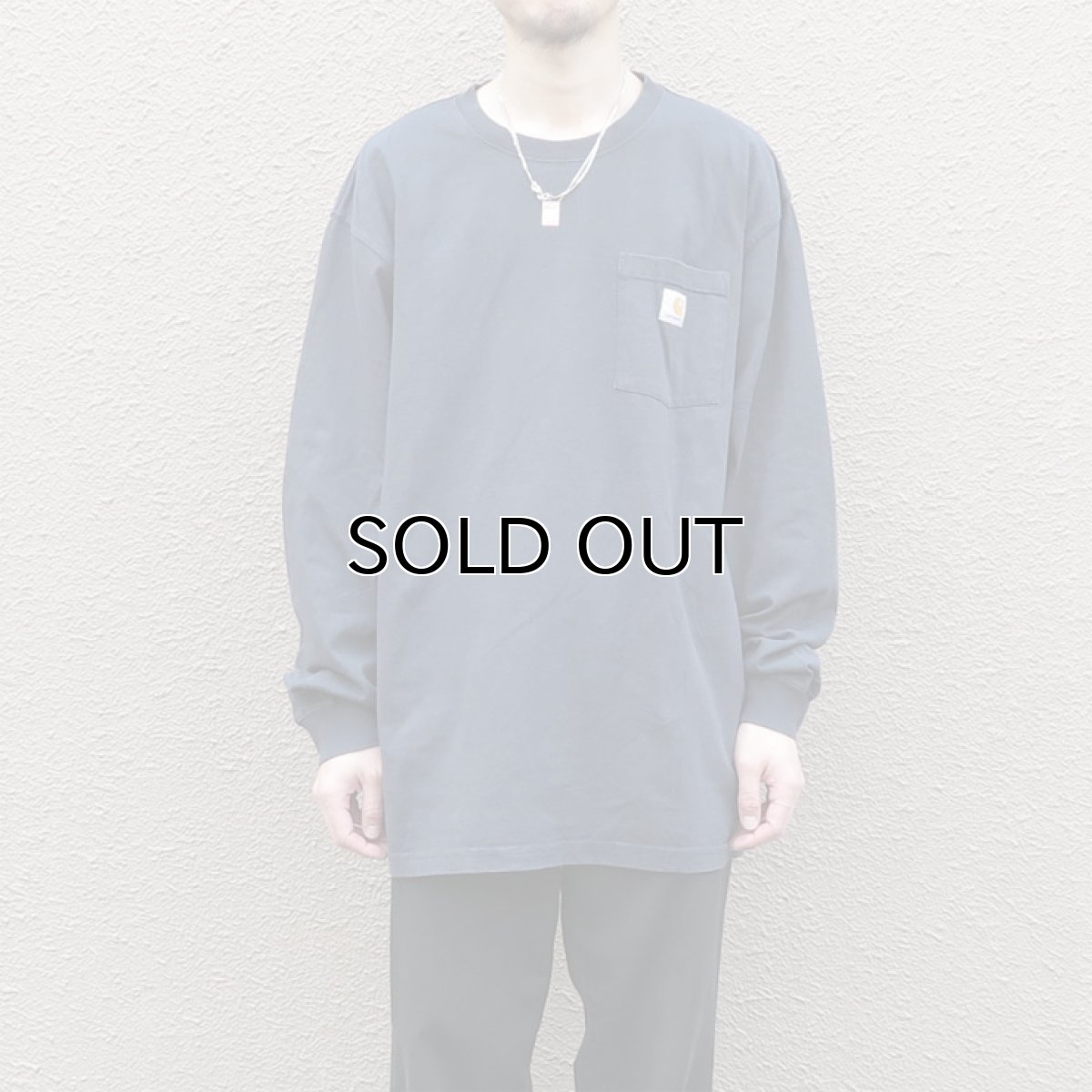 画像6: Carhartt  L/S Pocket T-Shirt with "Back Print"　NAVY　size XL(表記XL) (6)