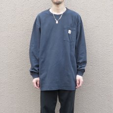 画像6: Carhartt  L/S Pocket T-Shirt with "Back Print"　NAVY　size XL(表記XL) (6)