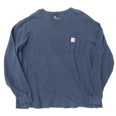 画像2: Carhartt  L/S Pocket T-Shirt with "Back Print"　NAVY　size XXL(表記XXL) (2)