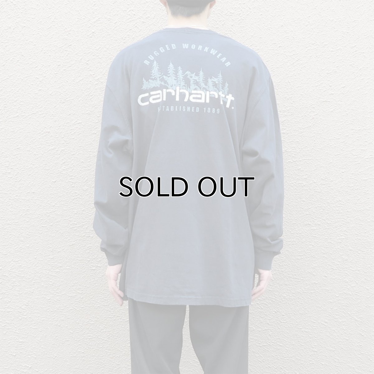画像7: Carhartt  L/S Pocket T-Shirt with "Back Print"　NAVY　size XL(表記XL) (7)