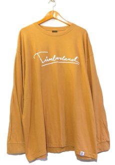 画像1: 1990's~ TIMBERLAND Logo Print L/S T-Shirt　MUSTARD　size XXXL (表記XXXL) (1)