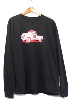 画像1: HANES BEEFY Logo Print L/S T-Shirt　BLACK　size XL(表記XL) (1)