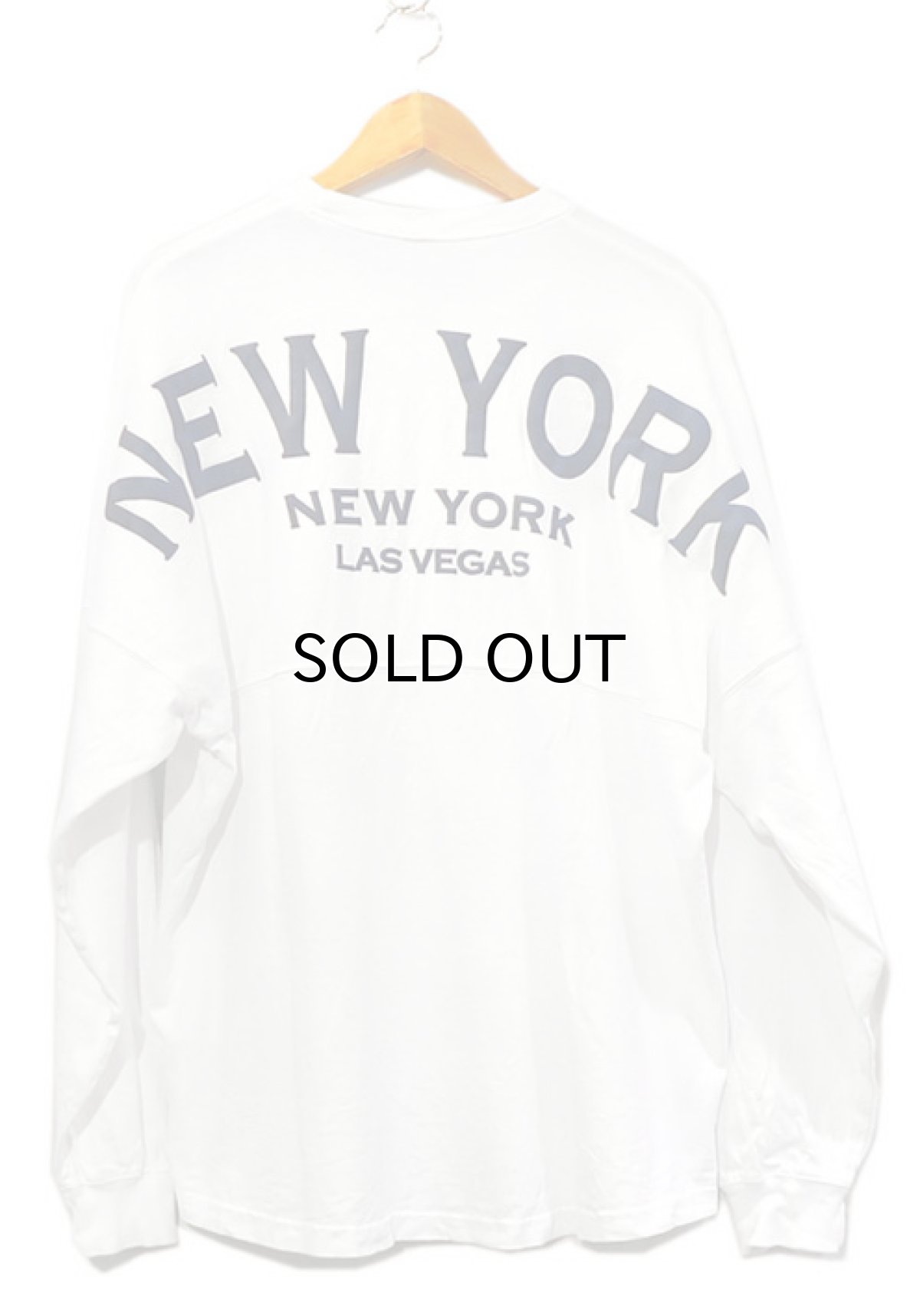 画像1: SPIRIT JERSEY "NEW YORK" Print Souvenir L/S T-Shirt　WHITE　size M-L(表記M) (1)
