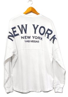 画像1: SPIRIT JERSEY "NEW YORK" Print Souvenir L/S T-Shirt　WHITE　size M-L(表記M) (1)