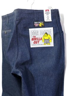 画像1: BEN DAVIS "THE GORILLA CUT" Wide Work Pants　BLUE DENIM　size W34INCH(表記34×30) (1)