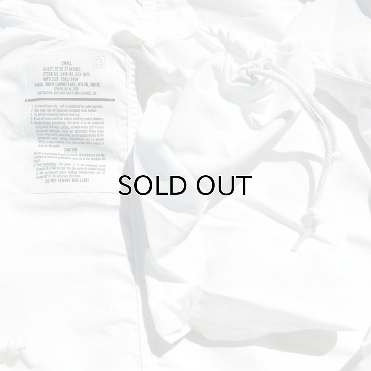 画像6: U.S. Military Snow Camouflage Parka -DEAD STOCK- WHITE size 表記 SMALL (6)