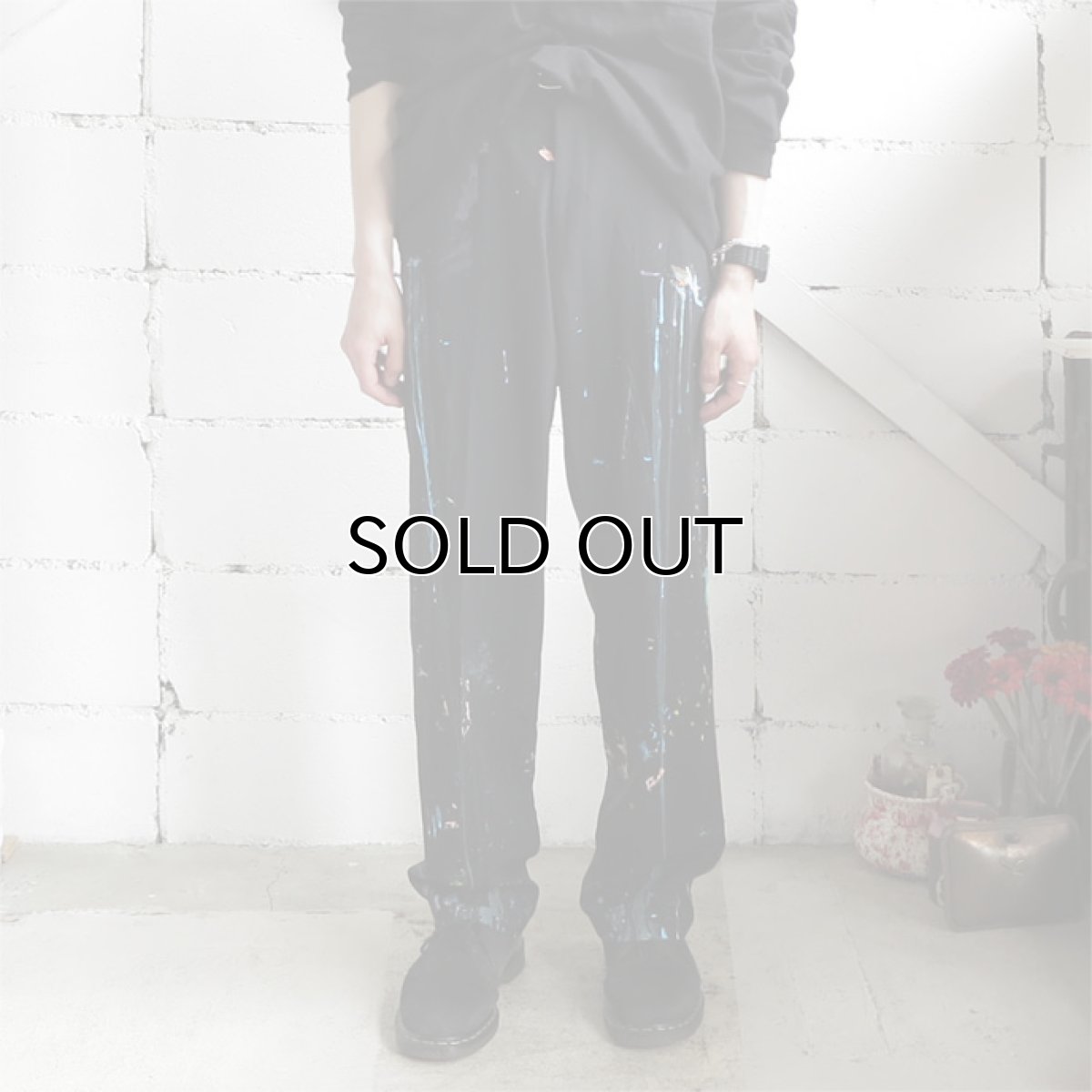 画像8: theory New York Summer Wool Slacks -HAND PAINTING- BLACK size W32INCH (表記38R) (8)