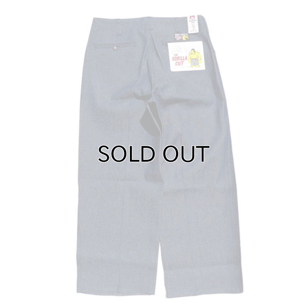 画像3: BEN DAVIS "THE GORILLA CUT" Wide Work Pants　BLUE DENIM　size W34INCH(表記34×30) (3)