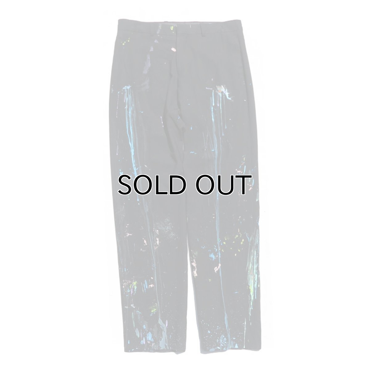 画像2: theory New York Summer Wool Slacks -HAND PAINTING- BLACK size W32INCH (表記38R) (2)