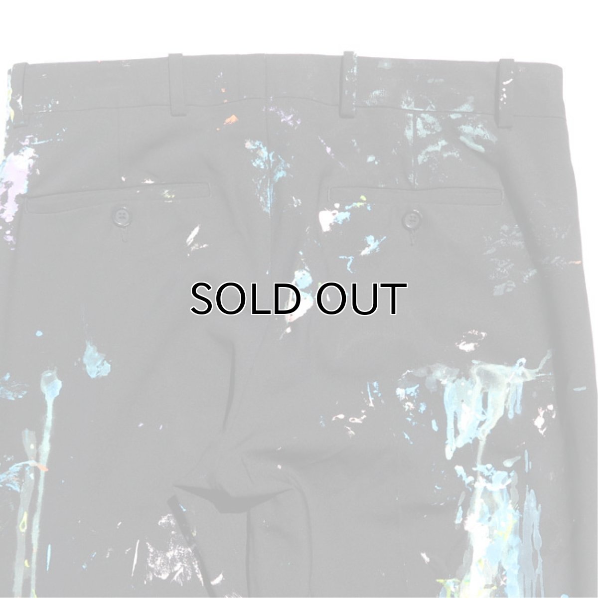 画像5: theory New York Summer Wool Slacks -HAND PAINTING- BLACK size W32INCH (表記38R) (5)