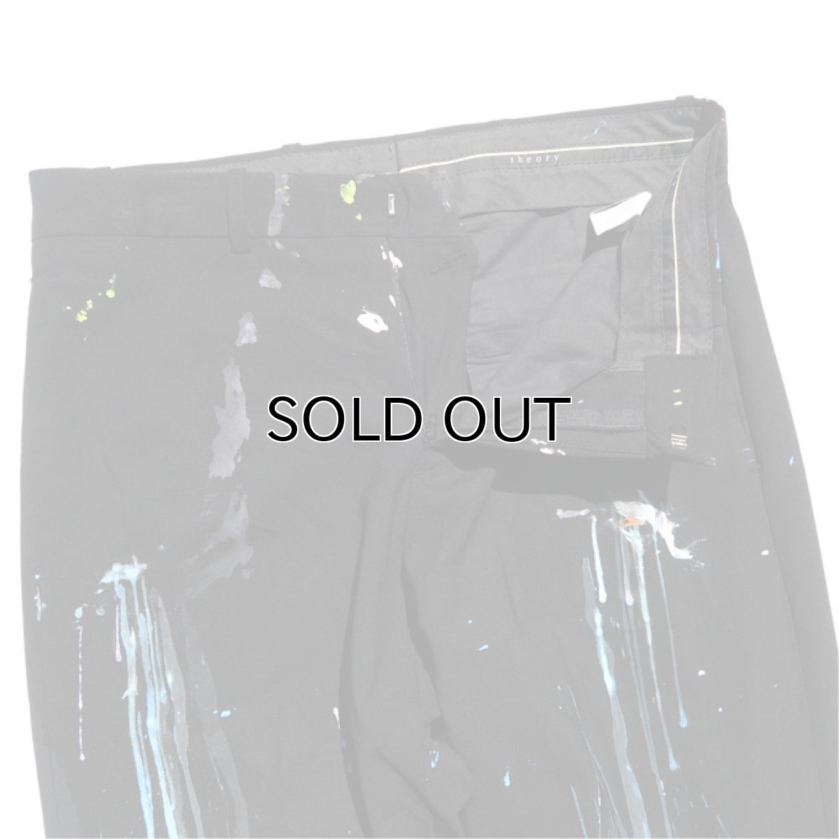 画像4: theory New York Summer Wool Slacks -HAND PAINTING- BLACK size W32INCH (表記38R) (4)