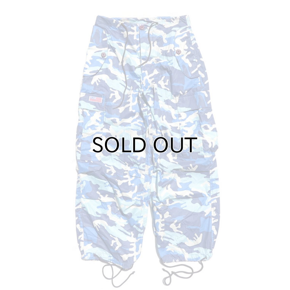 画像2: 1990's~ UFO Camouflage Cargo Trousers BLUE CAMO size ~W30INCH (表記XXS) (2)