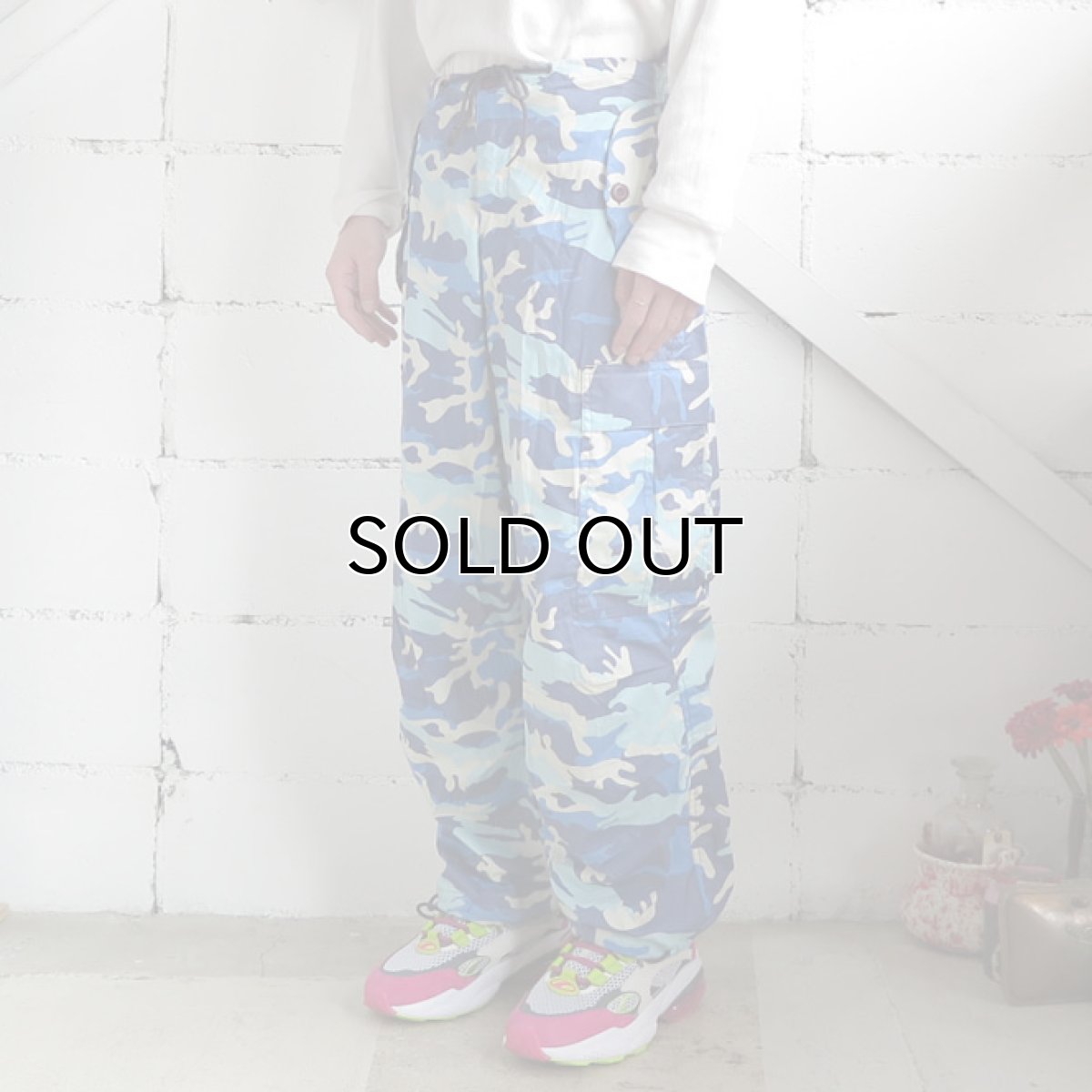 画像9: 1990's~ UFO Camouflage Cargo Trousers BLUE CAMO size ~W30INCH (表記XXS) (9)