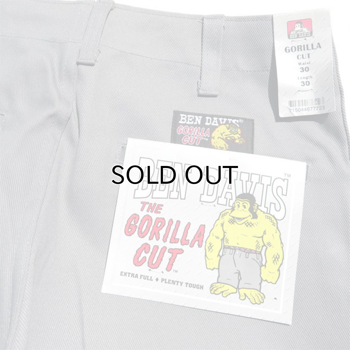 画像5: BEN DAVIS "THE GORILLA CUT" Wide Work Pants GREY TWILL size W30/L30,32 INCH (5)
