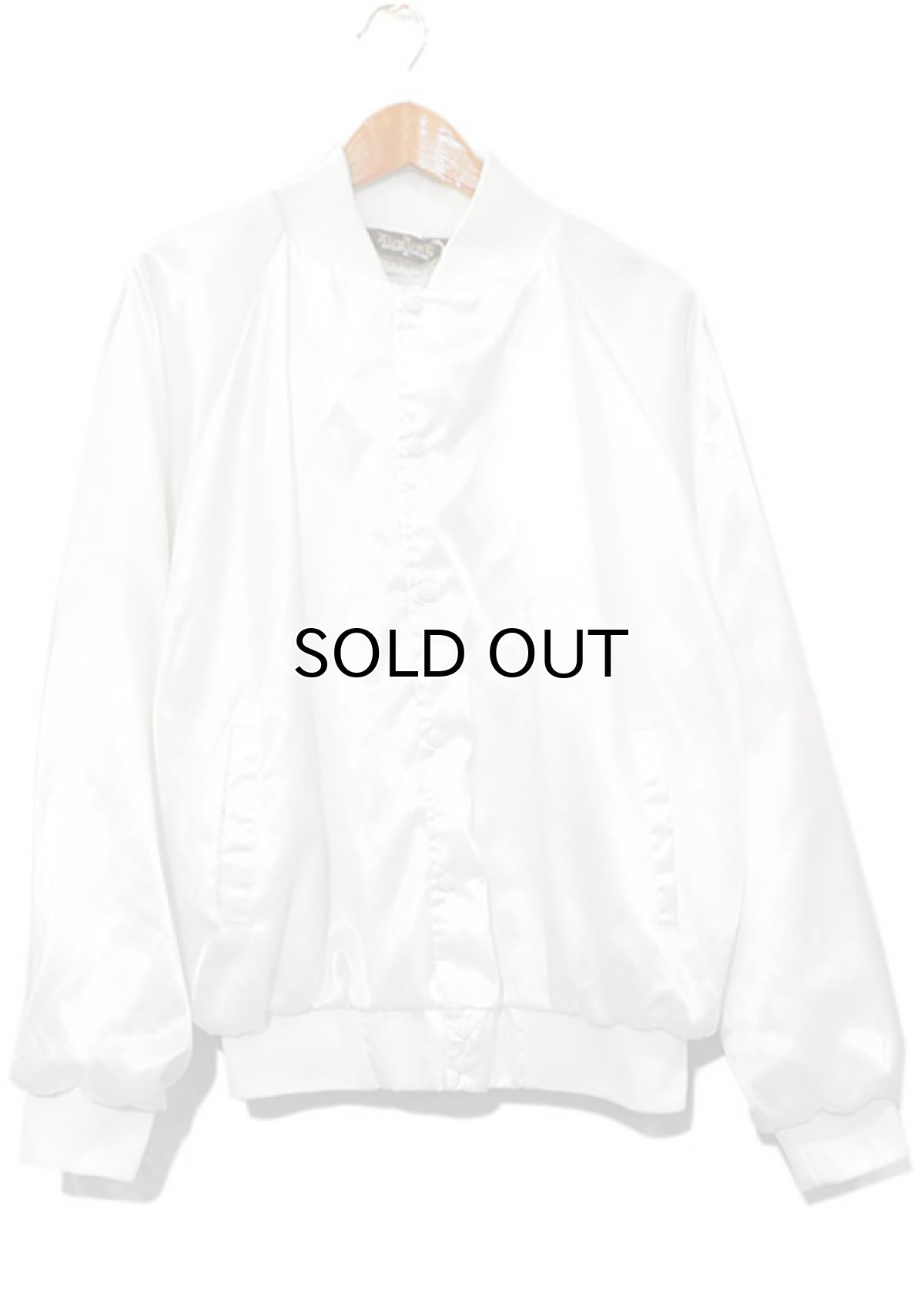 画像1: 1990's AUBURN Nylon Satin Snap Up Jacket -DEAD STOCK-　WHITE　size XL, 3XL (1)