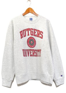 画像1: 1990's Champion Crew Neck Sweat Shirt  "RUTGERS UNIVERSITY"　OATMEAL　size 表記 X-LARGE (1)