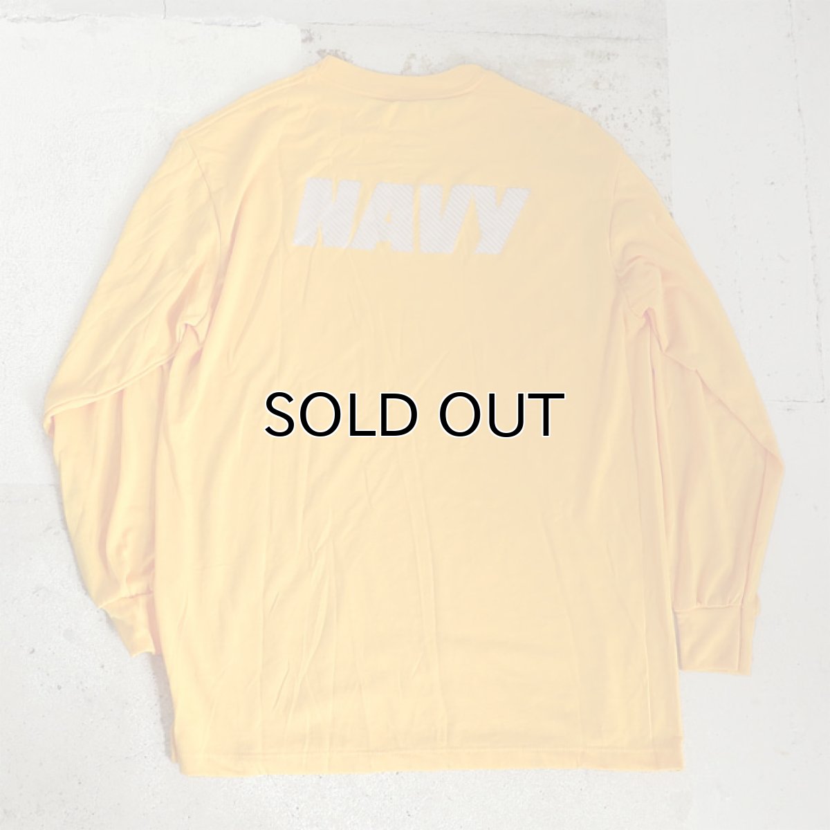 画像4: U.S. NAVY  L/S Training T-Shirt -Reflector Print-　YELLOW　size SMALL, MEDIUM (4)