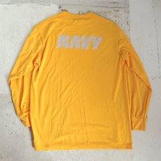 画像4: U.S. NAVY  L/S Training T-Shirt -Reflector Print-　YELLOW　size SMALL, MEDIUM (4)