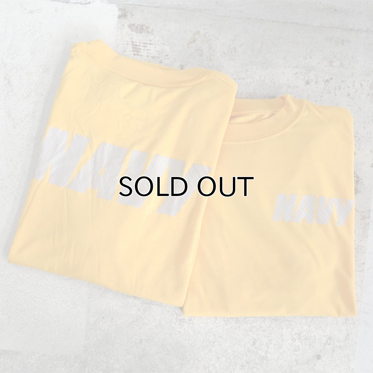 画像2: U.S. NAVY  L/S Training T-Shirt -Reflector Print-　YELLOW　size SMALL, MEDIUM (2)