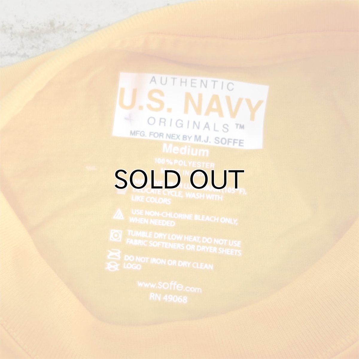 画像7: U.S. NAVY  L/S Training T-Shirt -Reflector Print-　YELLOW　size SMALL, MEDIUM (7)