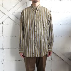 画像5: 1990's GAP  L/S Stripe B.D. Shirt　MUSTARD　size L (表記M) (5)