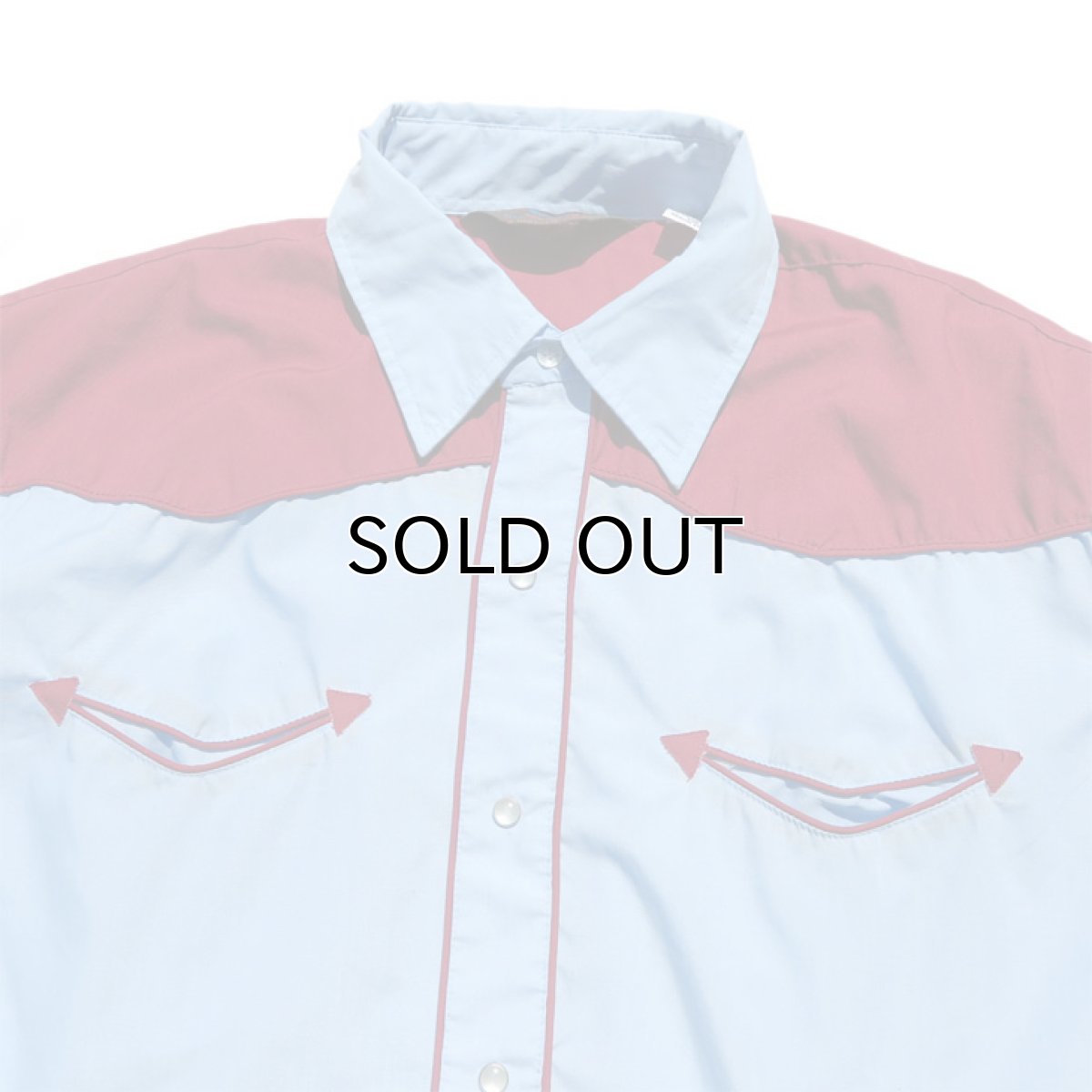 画像4: 1970-80's Van Cort L/S Western Shirt　SAX/BURGUNDY　size M-L (表記L) (4)