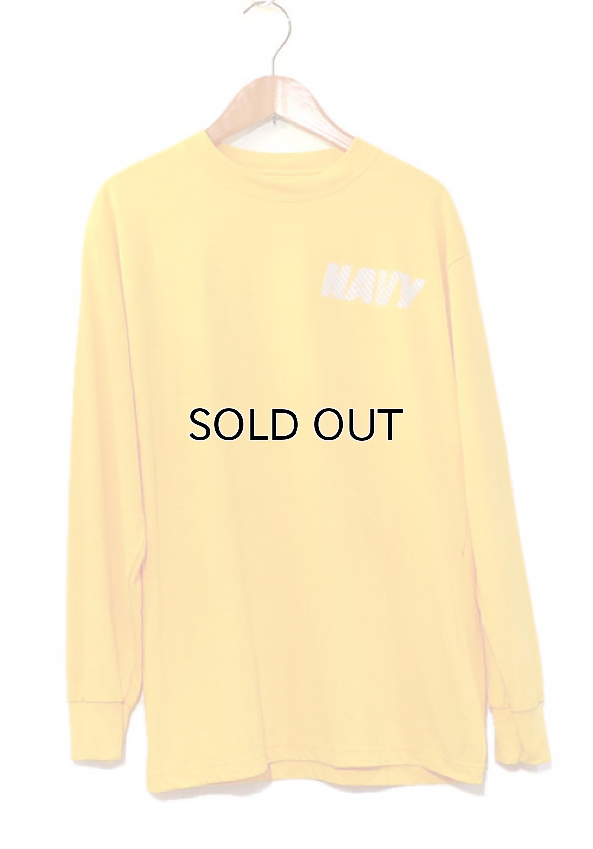 画像1: U.S. NAVY  L/S Training T-Shirt -Reflector Print-　YELLOW　size SMALL, MEDIUM (1)