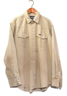 画像1: 1990's Wrangler L/S Western Shirt　KHAKI　size LARGE (表記不明) (1)