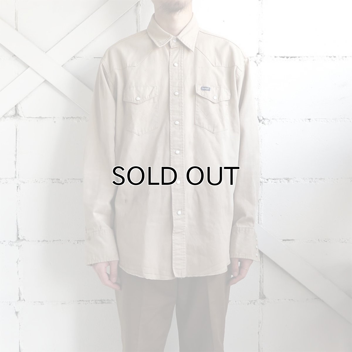 画像7: 1990's Wrangler L/S Western Shirt　KHAKI　size LARGE (表記不明) (7)