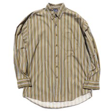 画像2: 1990's GAP  L/S Stripe B.D. Shirt　MUSTARD　size L (表記M) (2)