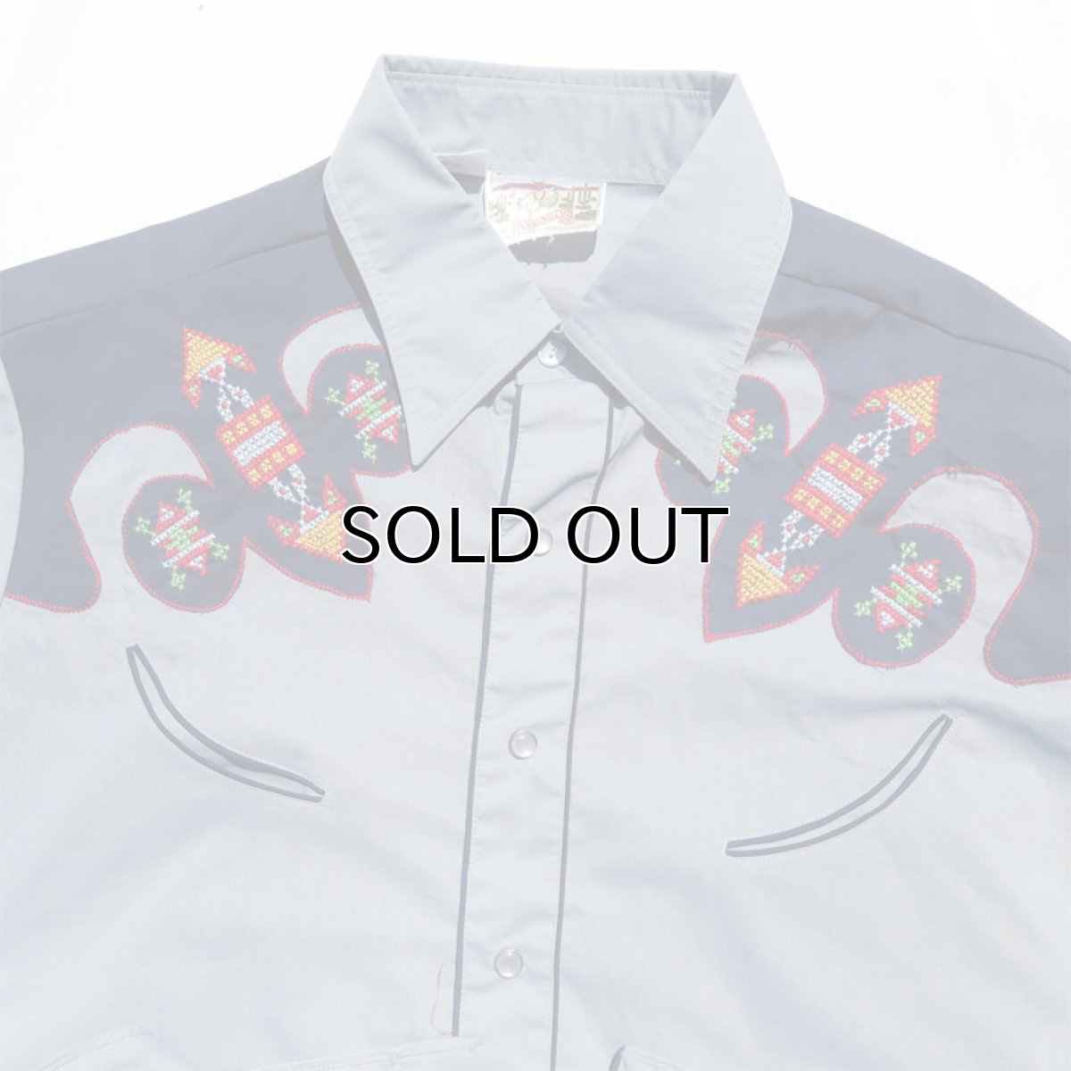 画像4: 1980's KENNINGTON L/S Western Shirt BLUE size M-L (表記LARGE) (4)