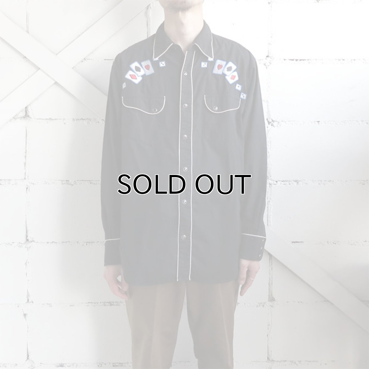 画像7: 1980's Da Vinci L/S Western Shirt BLACK size MEDIUM (表記M) (7)