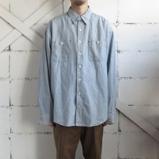 画像7: 1990's GAP L/S Work Shirt　BLUE PIN CHECK　size XL (表記L) (7)