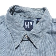画像4: 1990's GAP L/S Work Shirt　BLUE PIN CHECK　size XL (表記L) (4)