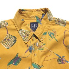 画像4: 1990's GAP L/S B.D. Shirt -Fishing Pattern-　MUSTARD　size L-XL(表記XL) (4)