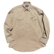 画像2: 1990's Wrangler L/S Western Shirt　KHAKI　size LARGE (表記不明) (2)