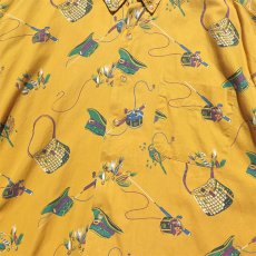 画像5: 1990's GAP L/S B.D. Shirt -Fishing Pattern-　MUSTARD　size L-XL(表記XL) (5)