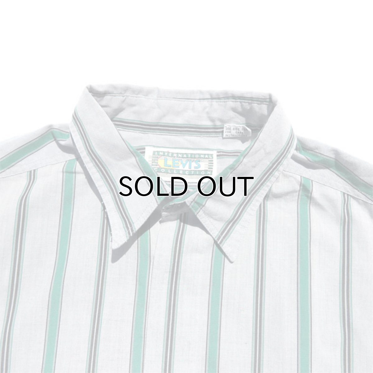 画像4: 1980's LEVI'S L/S Stripe Shirt GREY/GREEN size L (表記LARGE) (4)