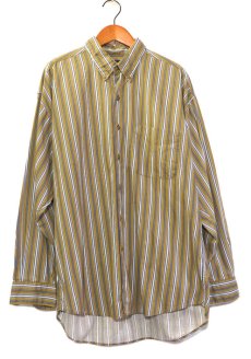 画像1: 1990's GAP  L/S Stripe B.D. Shirt　MUSTARD　size L (表記M) (1)