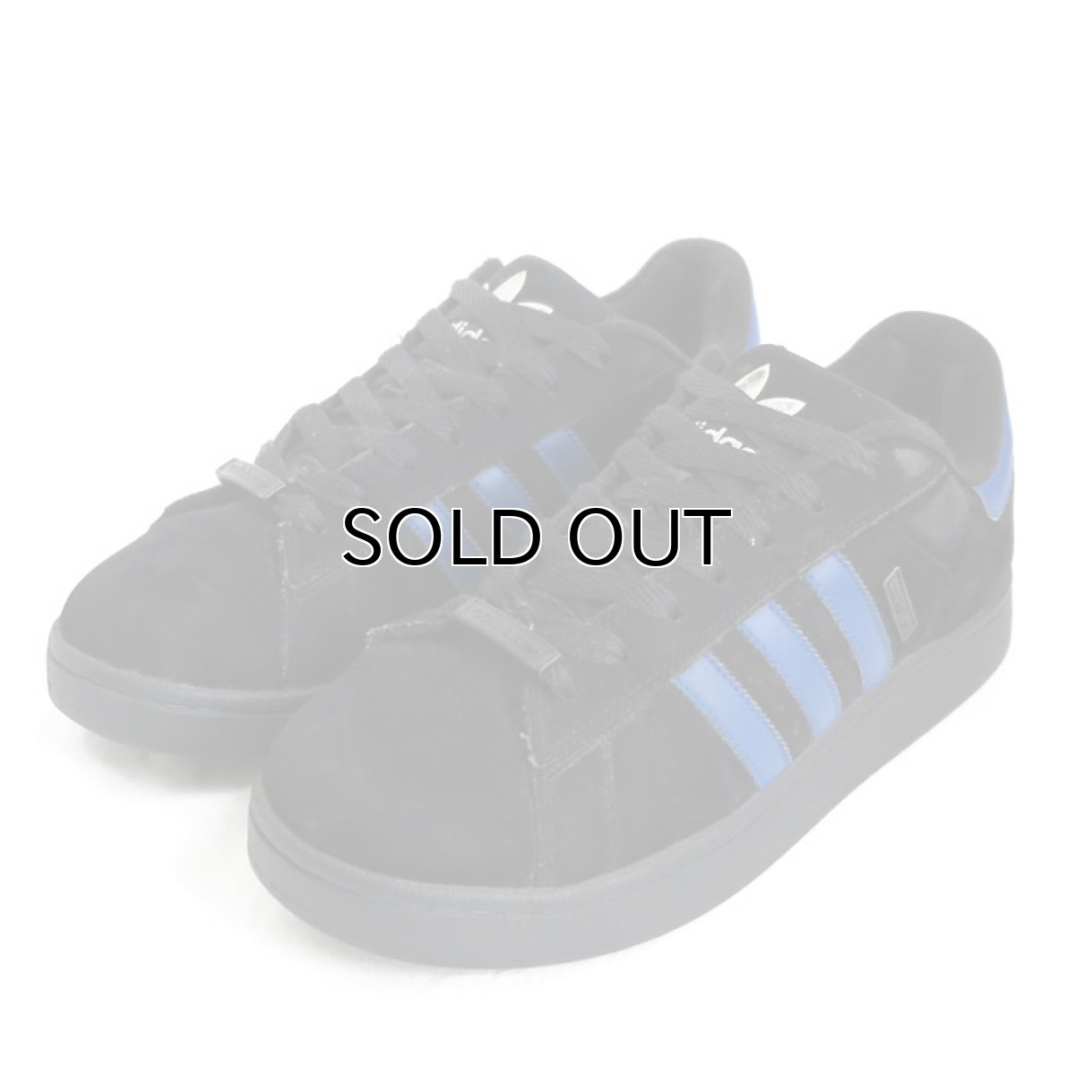 画像1: 2006's adidas CAMPUS ST Skate Shoes　BLACK/BLUE　size US 10.5 (1)