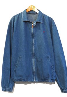 画像1: 1980's Polo by Ralph Lauren Cotton Zip up Jacket　BLUE DENIM　made in USA size XL (表記XL) (1)