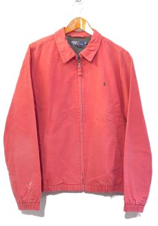 画像1: 1990's Polo by Ralph Lauren Cotton Zip up Jacket　RED　size XL (表記L) (1)