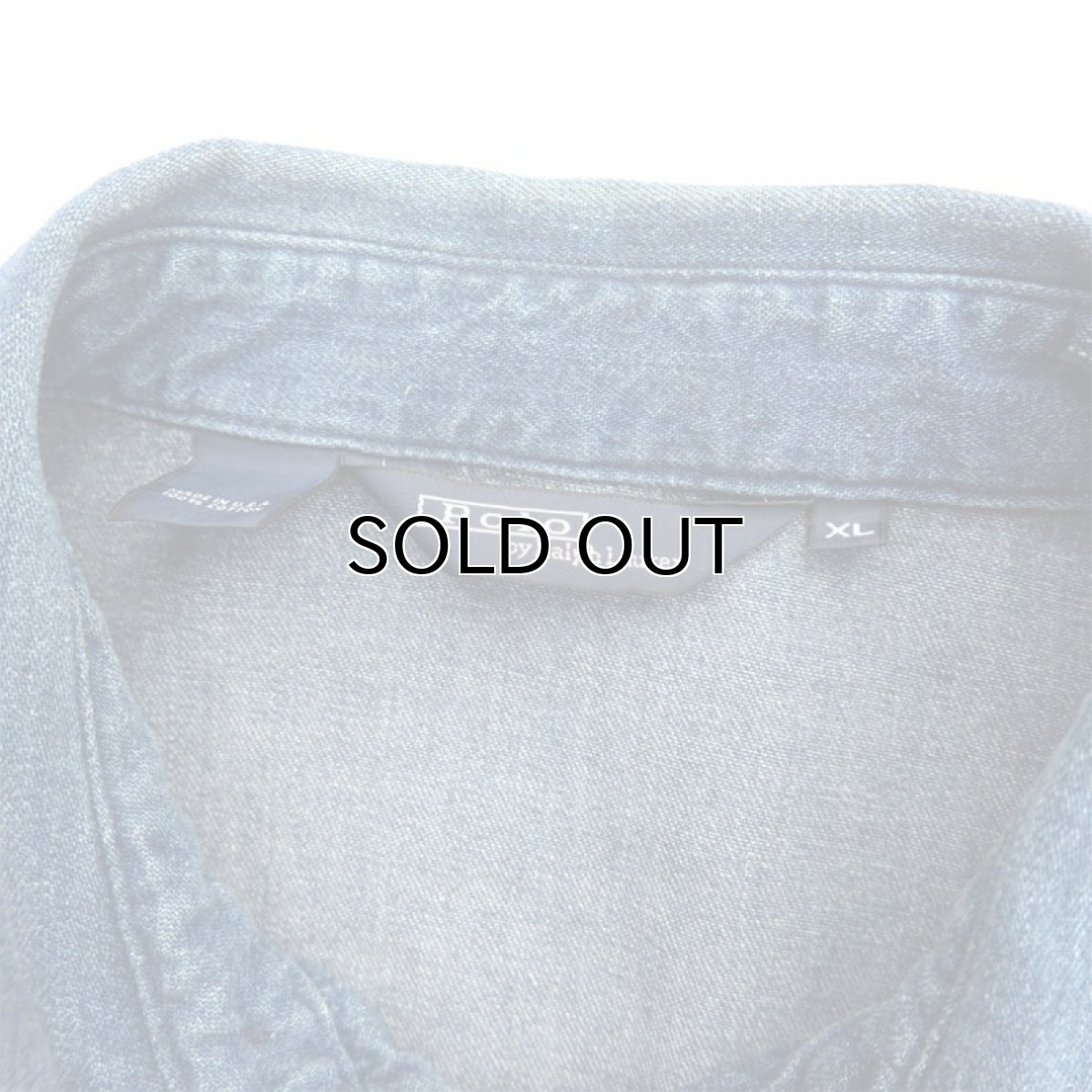 画像6: 1980's Polo by Ralph Lauren Cotton Zip up Jacket BLUE DENIM made in USA size XL (表記XL) (6)