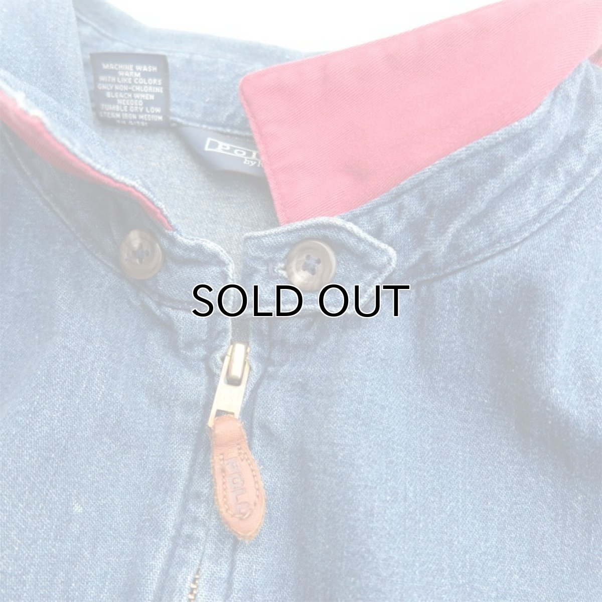 画像7: 1980's Polo by Ralph Lauren Cotton Zip up Jacket BLUE DENIM made in USA size XL (表記XL) (7)