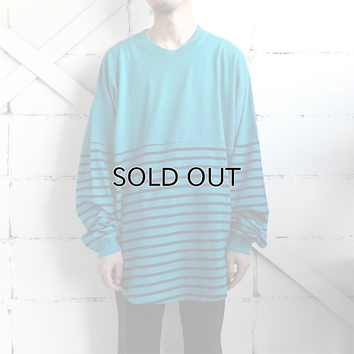 画像2: SPIRIT JERSEY Border L/S T-Shirt GREEN/NAVY size M, XXL (2)